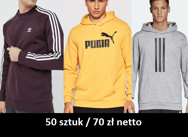 Bluza Adidas/Puma/Reebok 50 szt / 70 zł męska