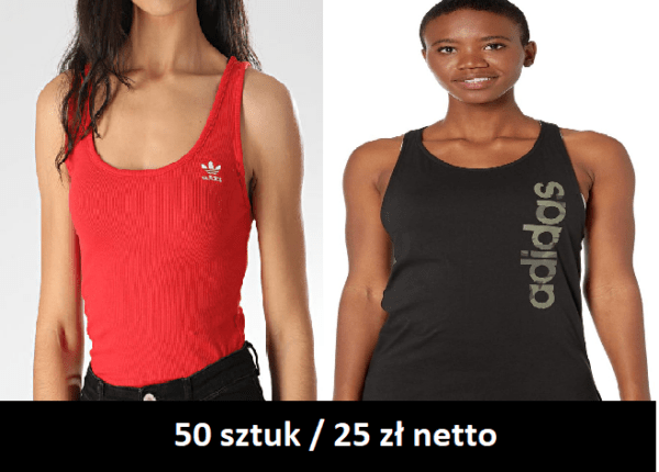 Koszulki na ramiączka Adidas/Reebok 50 szt/25 zł damskie