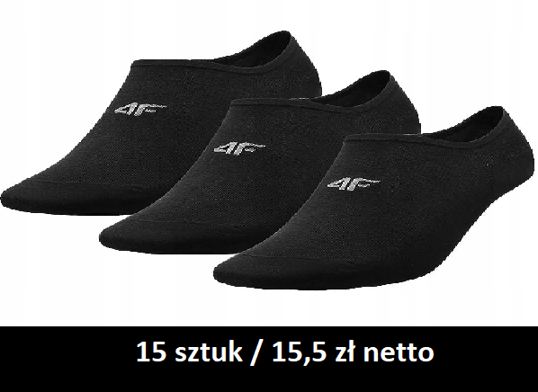 Skarpetki stopki 4F 3pack czarne 39-42/43-46 15 paczek/15,5 zł