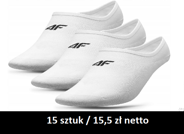 Skarpetki stopki 4F 3pack białe 39-42/43-46 15 paczek/15,5 zł