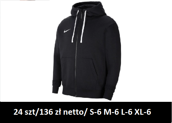 Ciepła Bluza Nike bawełniana rozpinana 24 szt / 136 zł Męska