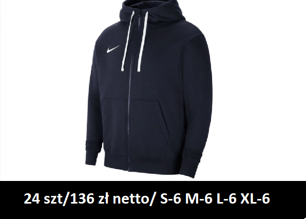 Ciepła Bluza Nike bawełniana rozpinana 24 szt / 136 zł Męska