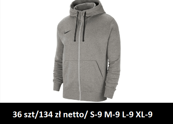 Ciepła Bluza Nike bawełniana rozpinana 36 szt / 134 zł Męska