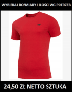Koszulka 4F męska bawełna 24,50 zł netto CZERWONA