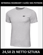 Koszulka 4F męska bawełna 24,50 zł netto JASNY SZARY
